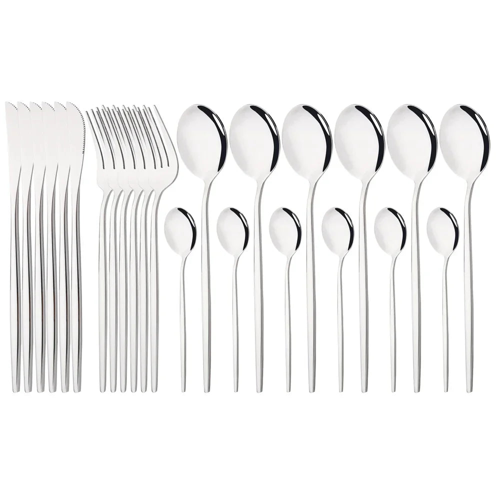 Floroux | Set de vaisselle en acier inoxydable