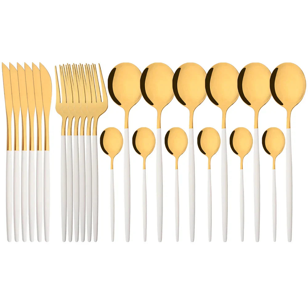 Floroux | Set de vaisselle en acier inoxydable