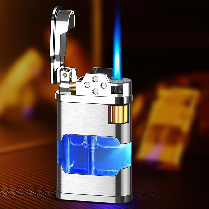 Floroux Gas Lighter | Wind-Resistant Blue Flame Design | Rechargeable | Stylish Accessory