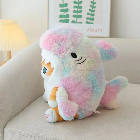 Floroux - Chat câlin ludique en costume de requin mignon pour enfants