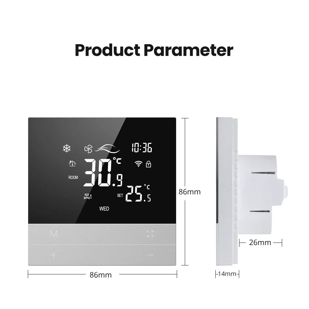 Thermostat et Minuteur pour Climatiseur Central Intelligent Tuya - Contrôle WiFi via les Applications SmartLife Google Alexa