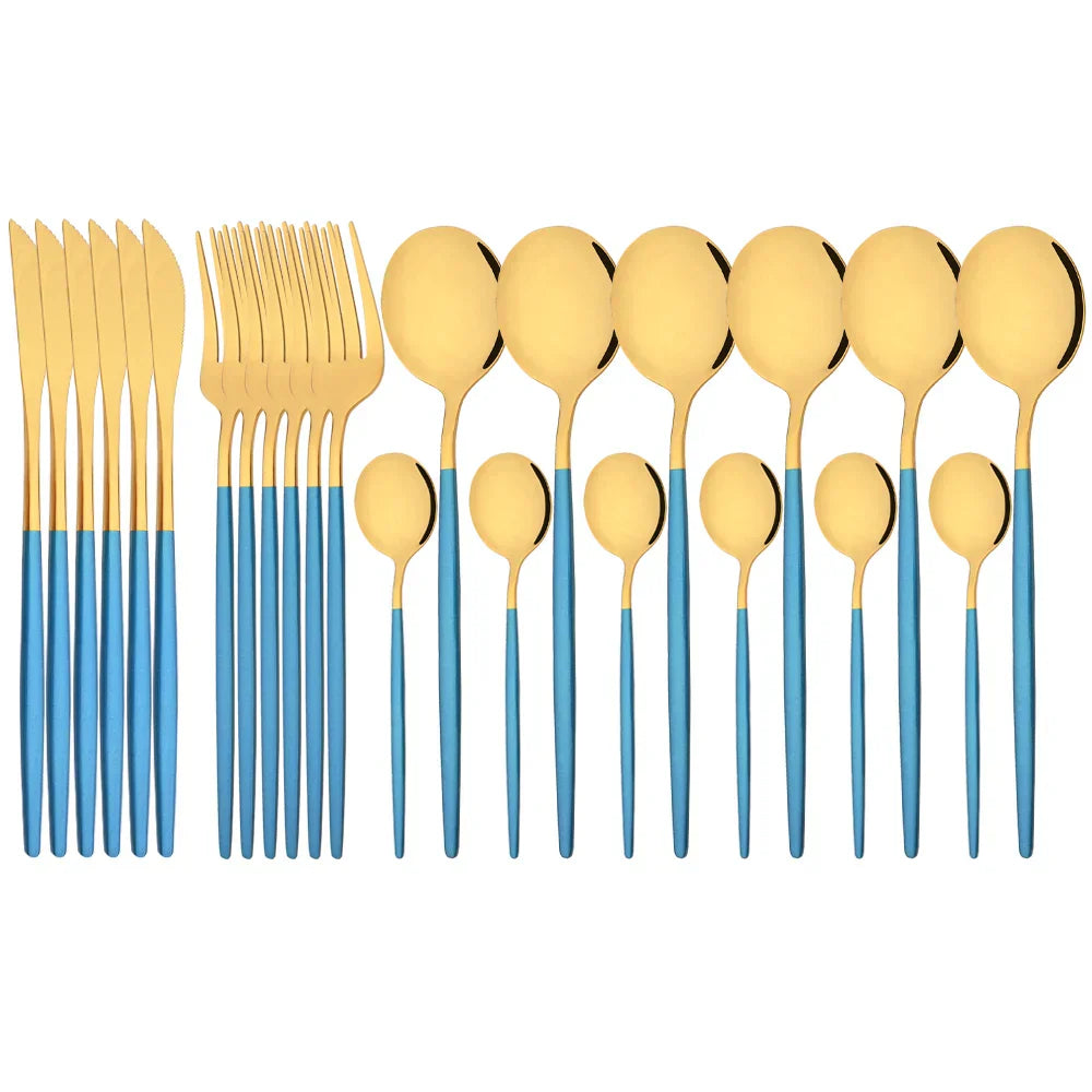 Floroux | Set de vaisselle en acier inoxydable