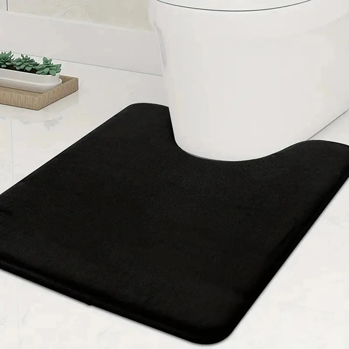 Tapis de salle de bain en U antidérapant – Tapis de toilette absorbant pour une décoration intérieure élégante