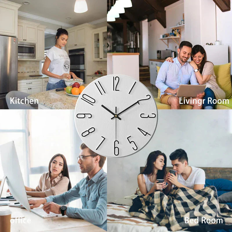 Horloge murale en bois de style scandinave