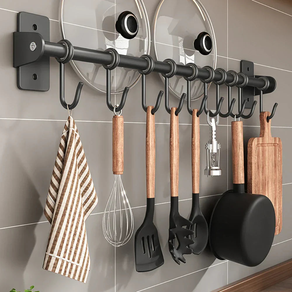 Barre de crochets de cuisine – Rangement mural