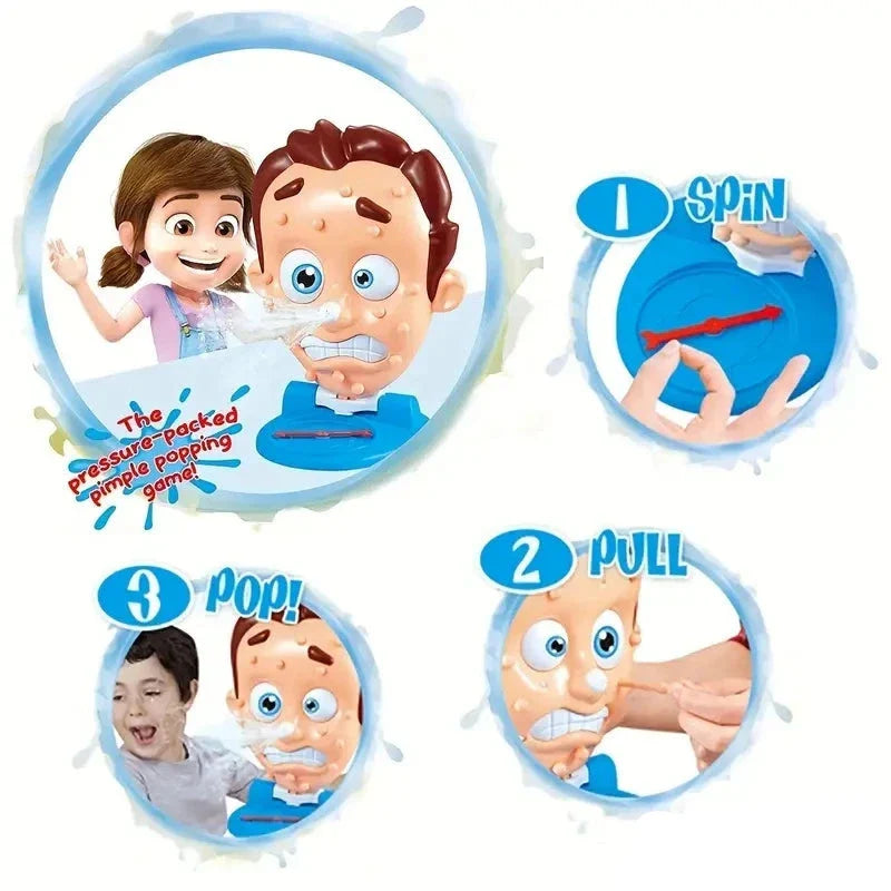 Jeu de popping de boutons avec spray d'eau - Amusement hilarant en famille pour les enfants, défi de pression anti-stress pour le visage, jouet interactif parent-enfant