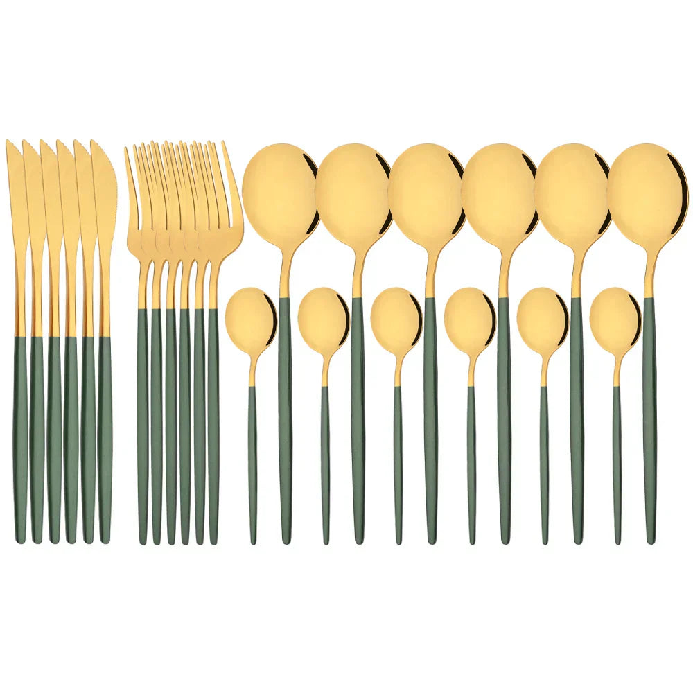 Floroux | Set de vaisselle en acier inoxydable