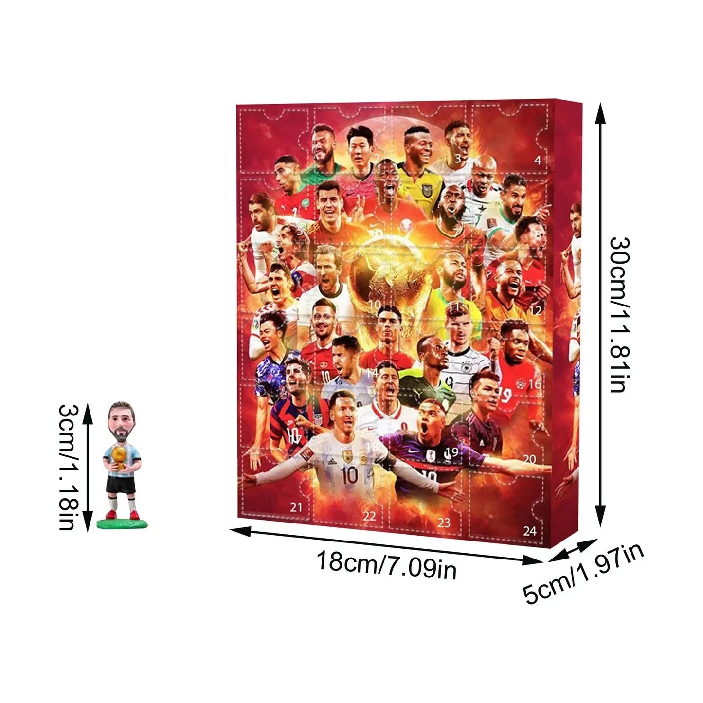 Calendrier de l'Avent de Soccer 2024 - Ensemble de compte à rebours de 24 jours pour enfants, Cadeaux de Noël sportifs amusants