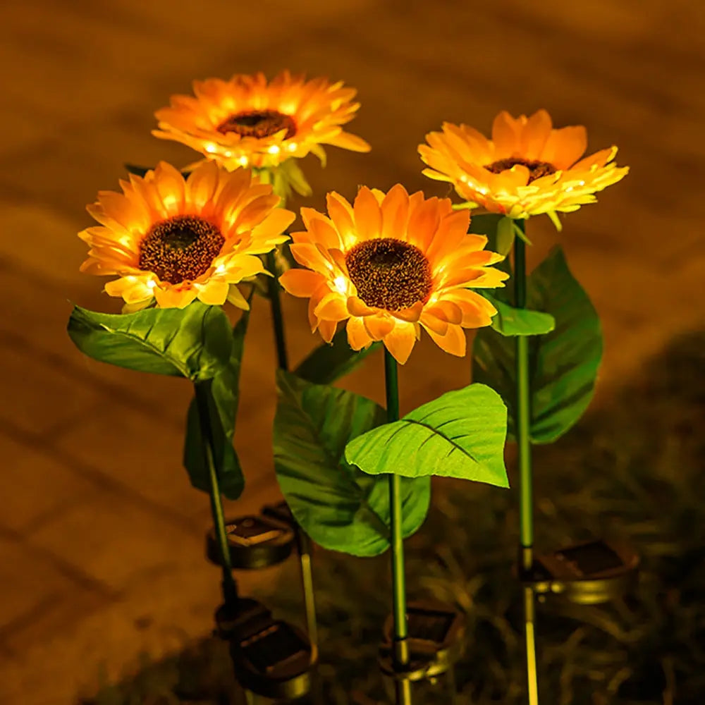 SolarBloom – Lampe de jardin réaliste en tournesol pour l'extérieur