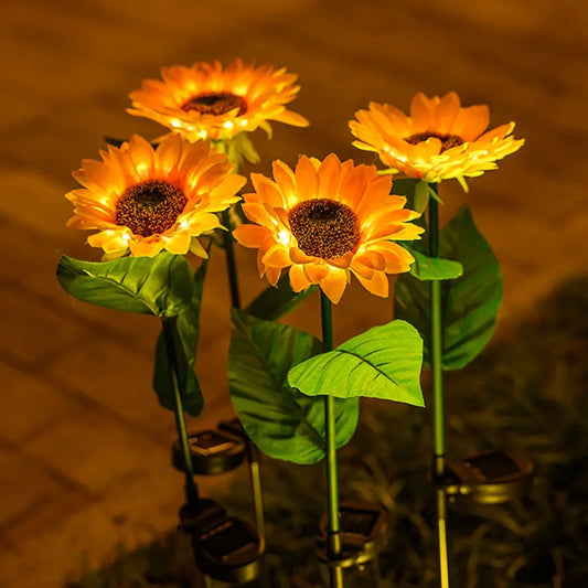 SolarBloom – Lampe de jardin réaliste en tournesol pour l'extérieur