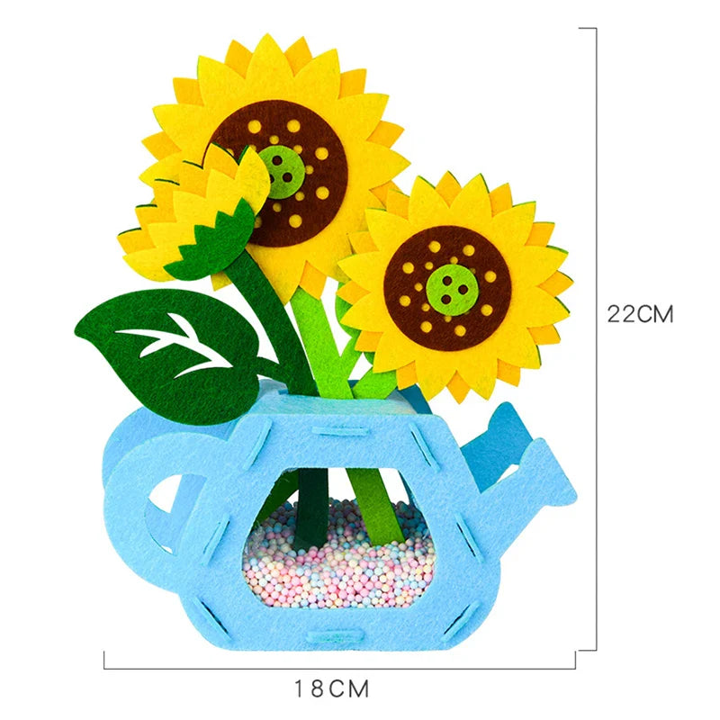 Ensemble de bricolage de fleurs Montessori fait main - Jouets colorés de pot de fleurs DIY pour enfants, cadeau créatif d'apprentissage précoce