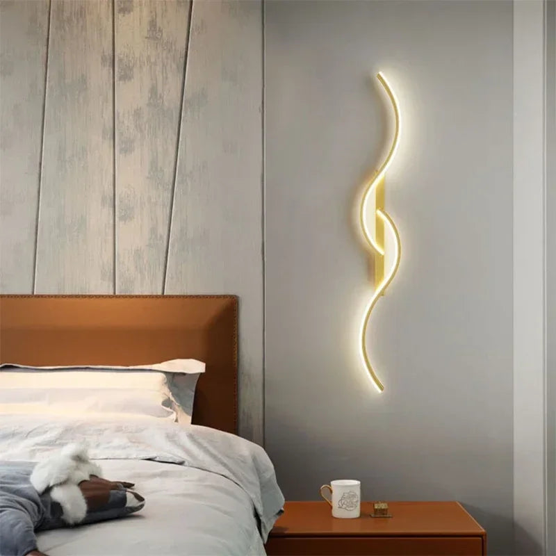 Lampe murale LED 60/80/100CM Télécommande intelligente Température de couleur réglable Luminosité Chambre de nuit Salon Appliques murales