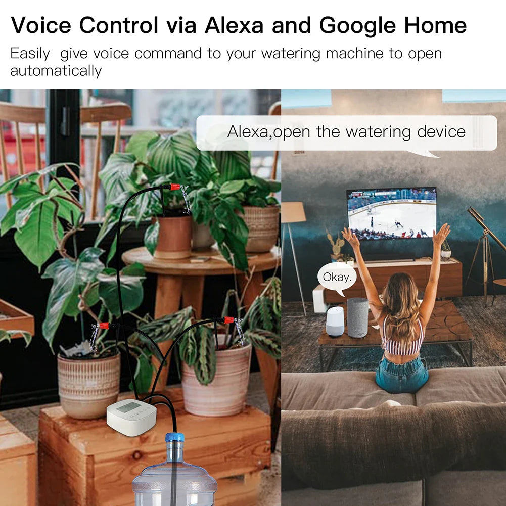Tuya Smart Water Pump Timer - Contrôle d'arrosage par irrigation micro-goutte WiFi via les applications SmartLife Google Alexa