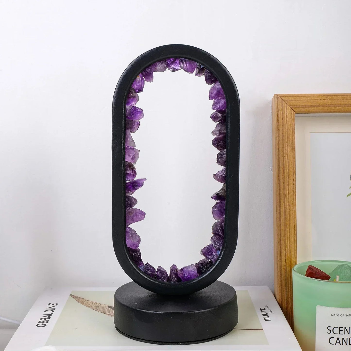 AuraViolette – Éclairage en Cristal Naturel pour Ambiance Relaxante