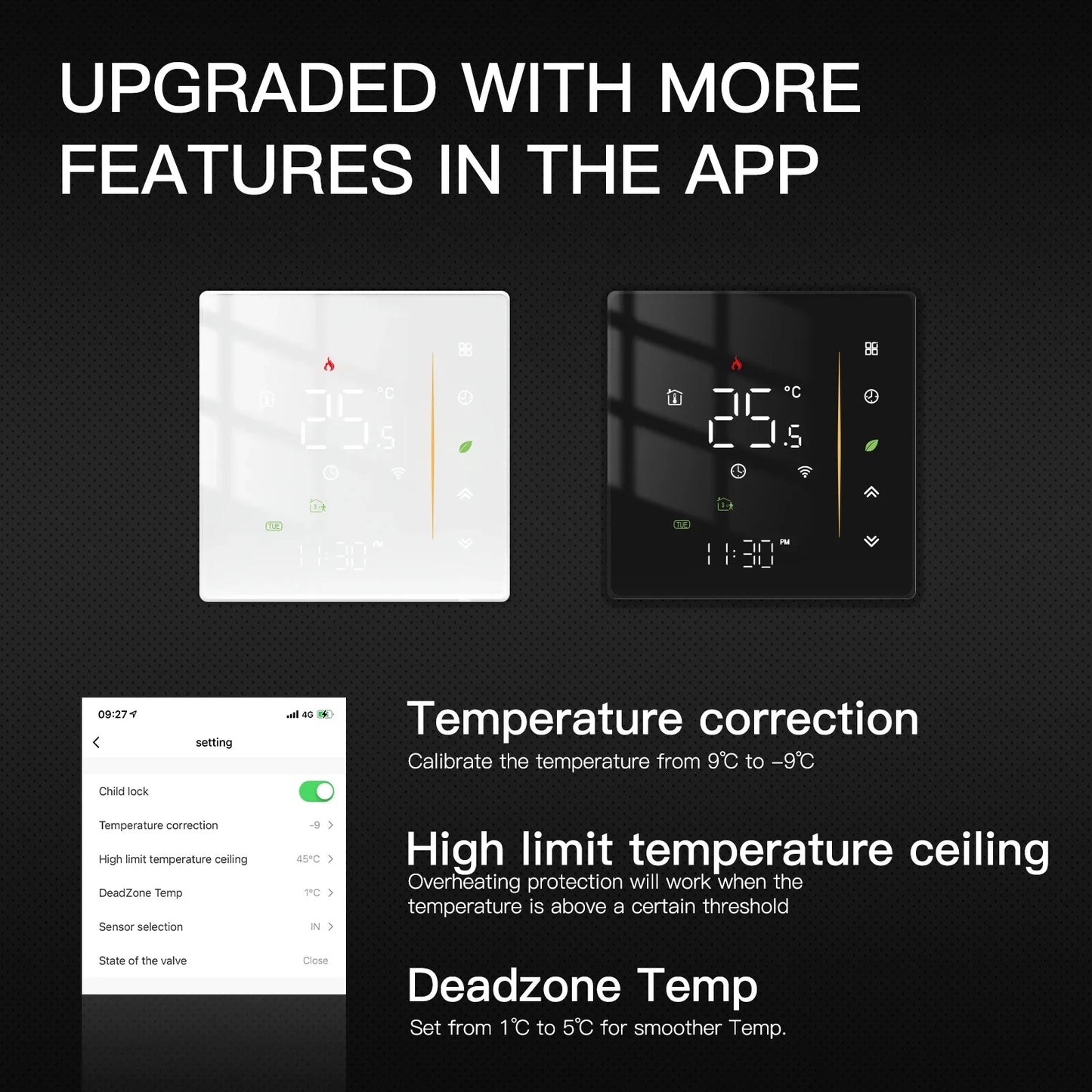 Thermostat Intelligent Zigbee - Contrôle de Température Ambiante WiFi via les Applications Tuya SmartLife Google Alexa