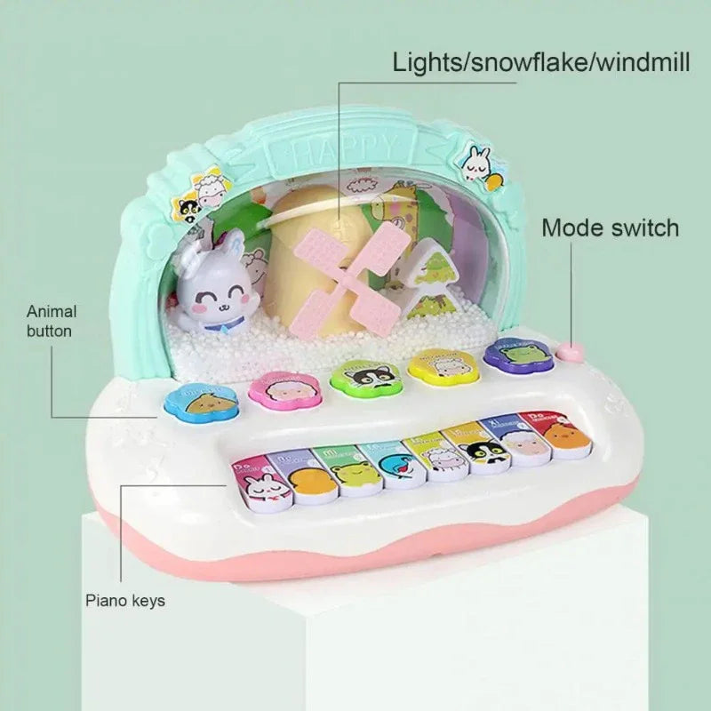 Piano électronique pour enfants avec sons d'animaux et lumières - Jouet musical éducatif pour les enfants de 3 ans et plus, parfait cadeau d'anniversaire