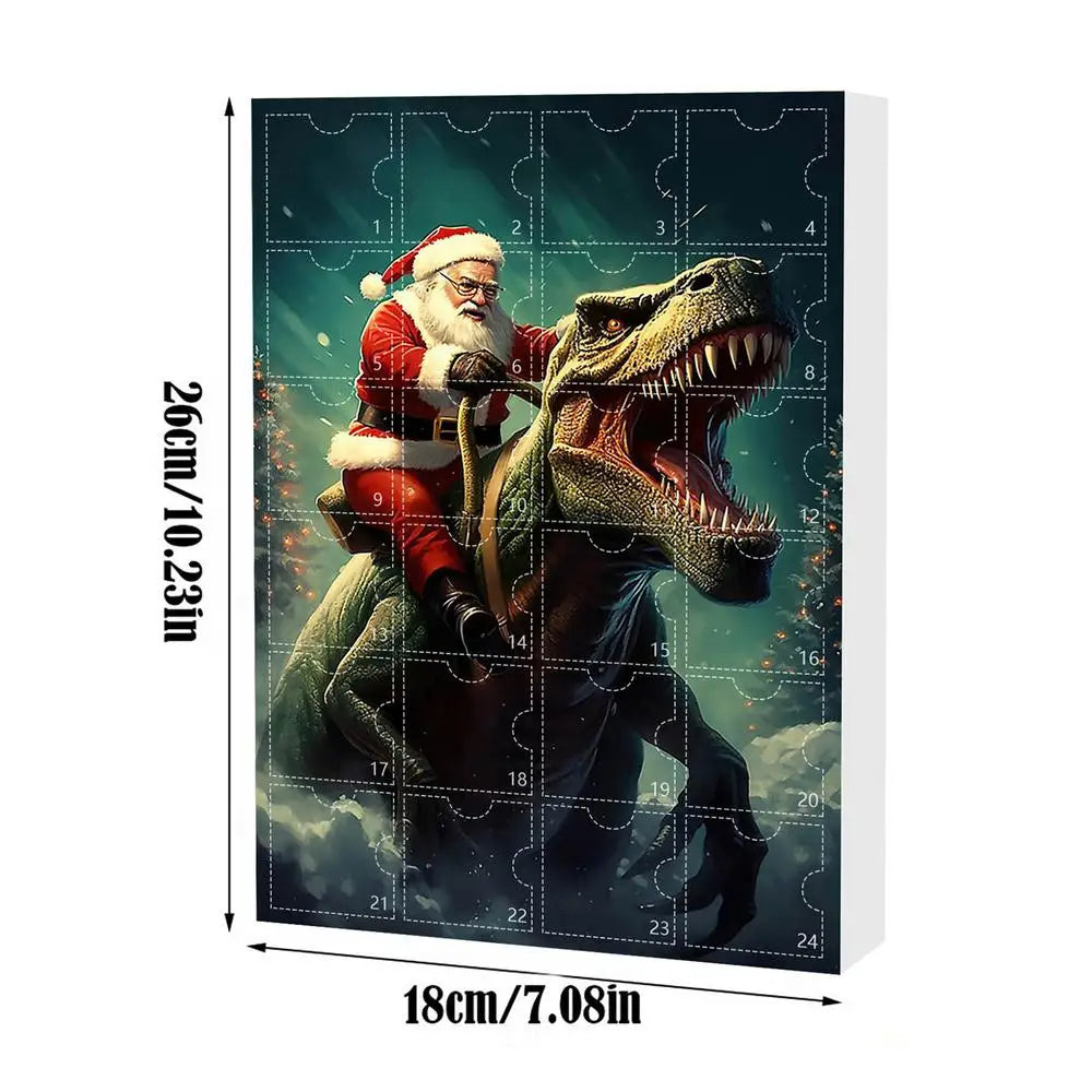 Calendrier de l'Avent Dinosaure - Compte à rebours de Noël de 24 jours, Décor de vacances amusant pour les enfants et les familles