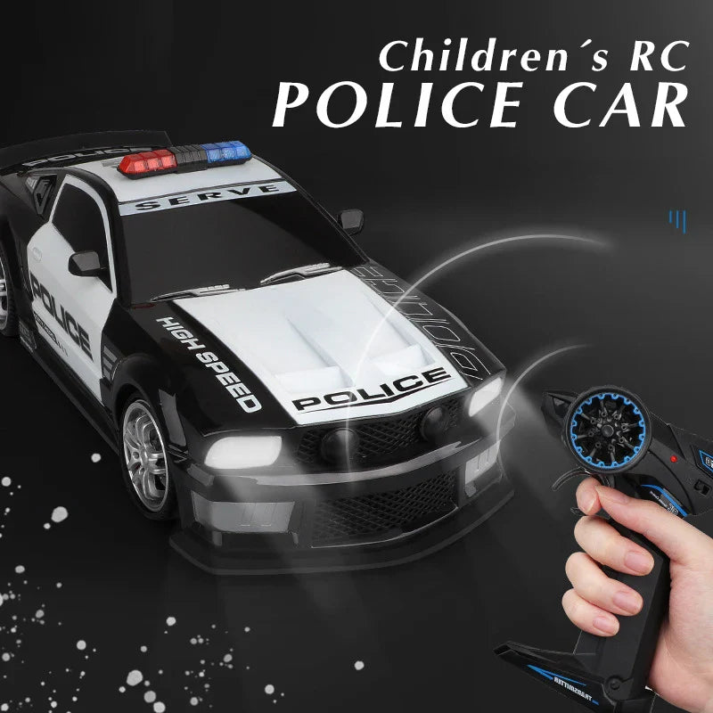 Voiture RC de police à l'échelle avec lumières LED - Véhicule télécommandé rapide 2,4 GHz pour enfants