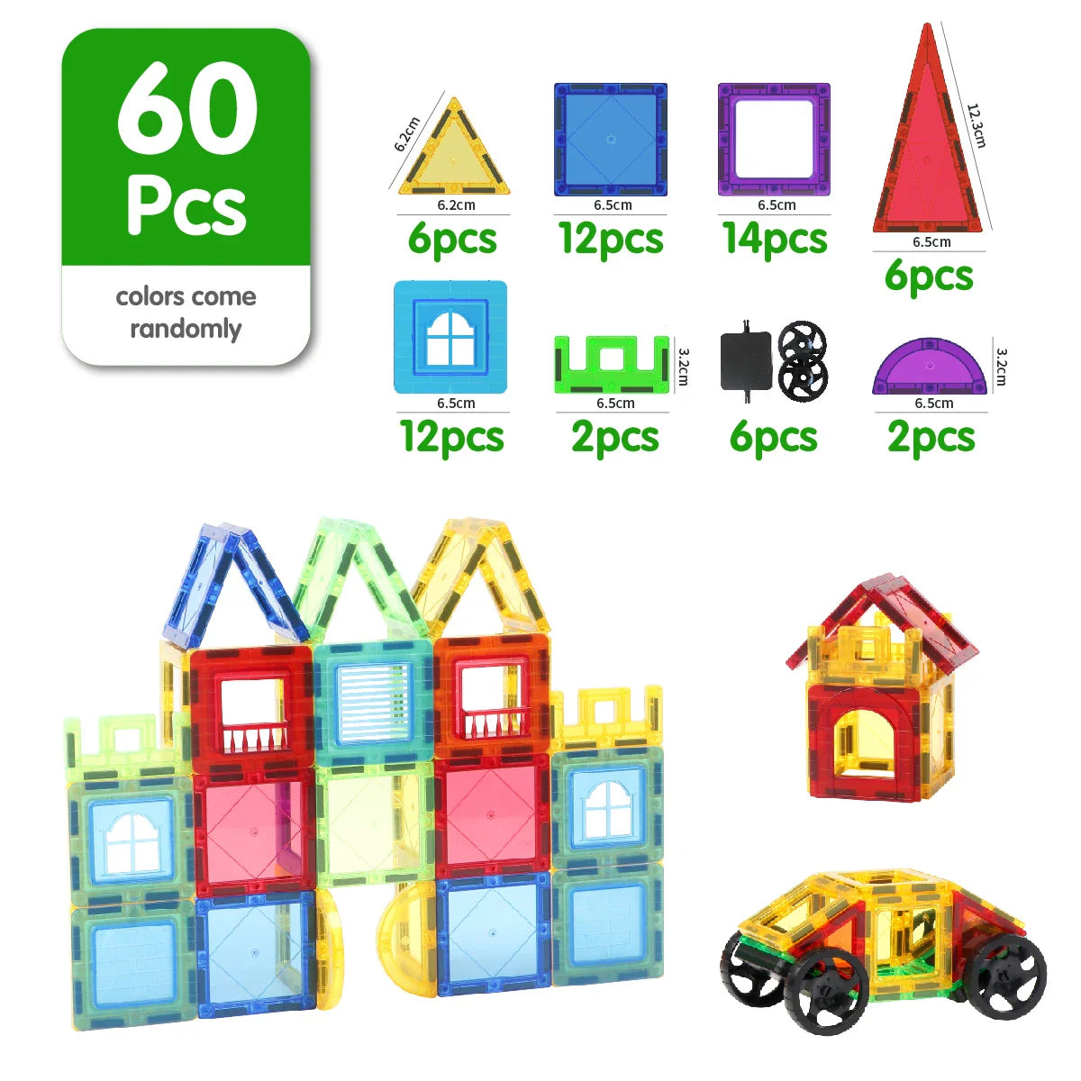 Set de Tuiles Magnétiques - Blocs de Pilement 3D STEM pour Enfants, Jouets Magnétiques Éducatifs pour Garçons & Filles