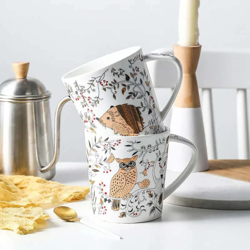 Tasses à café en céramique heureuses