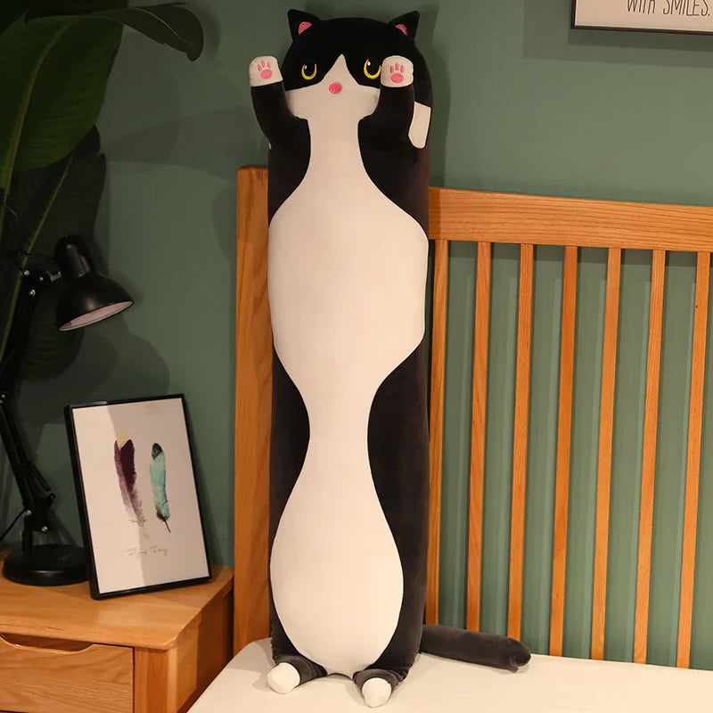 Adorable Coussin en Peluche Chat & Chien - 50-130cm (19.6-51.1 pouces) Coussin Doux pour Enfants & Filles, Parfait pour les Siestes et la Détente
