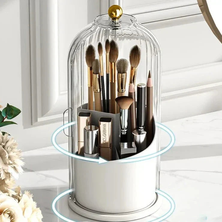 Floroux Rotating Acrylic Cosmetic Organizer | Space-Saving Makeup Organizer | 360° Rotation | Cosmetic Storage