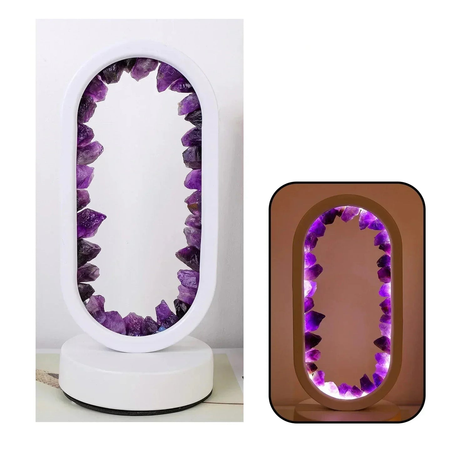 AuraViolette – Éclairage en Cristal Naturel pour Ambiance Relaxante