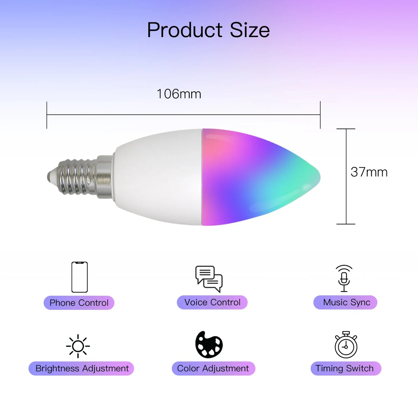 Ampoule LED Tuya Zigbee E14 - Lampe à bougie WiFi RGB Contrôle via SmartLife Google Alexa Apps