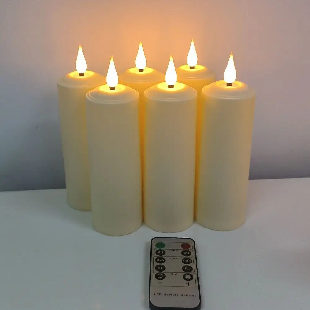 LumièresChaleureuses - Bougies Pilier LED Étanches avec Télécommande
