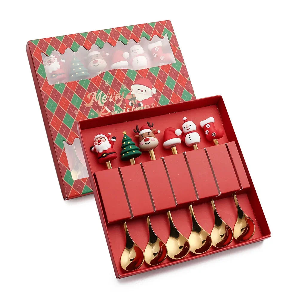 XmasSpoons – Ensemble de cuillères de Noël élégant pour tables de fête