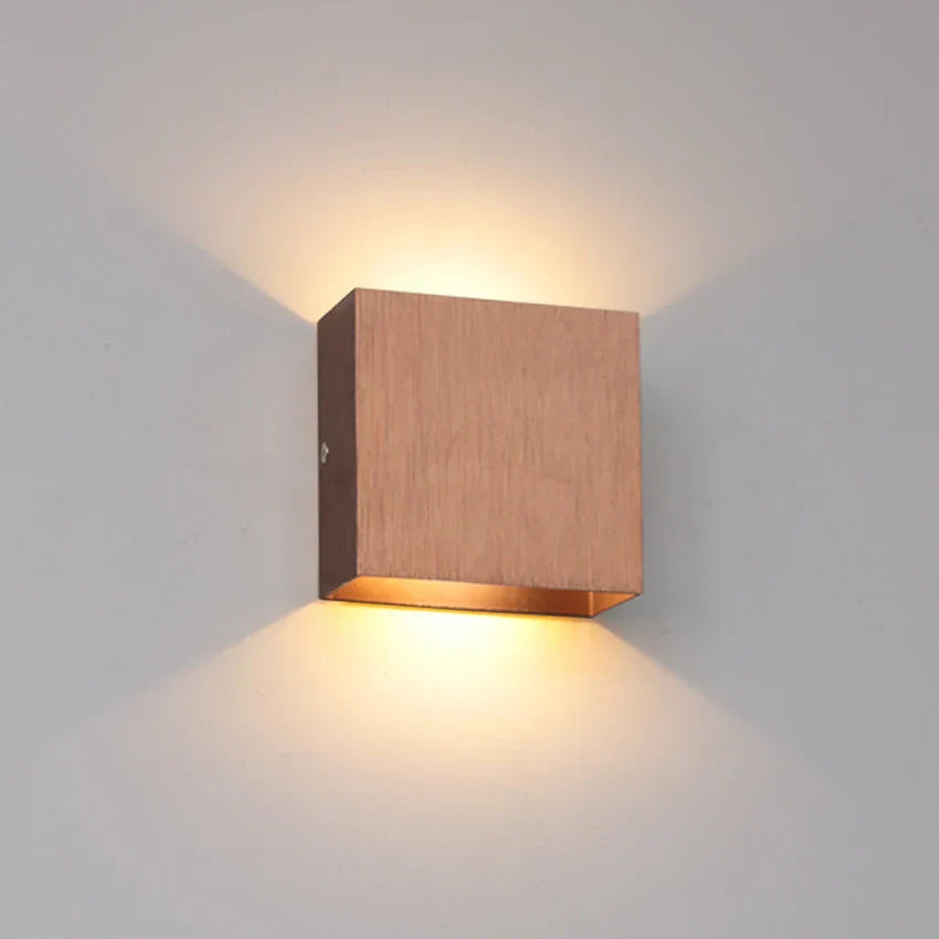 Applique murale en bois cube minimaliste moderne