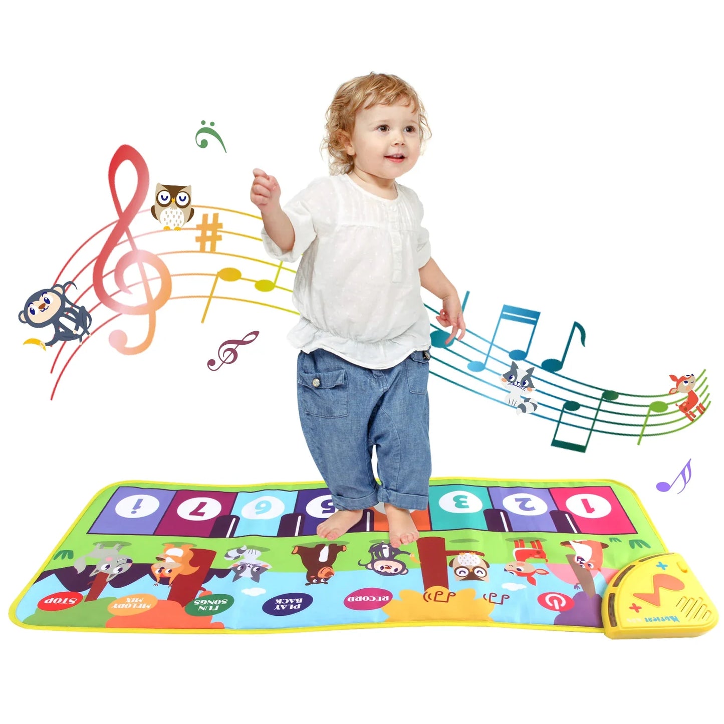 Tapis de danse musical multifonctionnel pour tout-petits - Clavier piano interactif avec sons d'animaux, cadeau éducatif pour enfants, amusement portable !