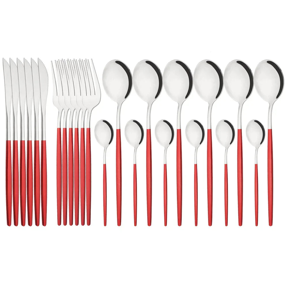 Floroux | Set de vaisselle en acier inoxydable