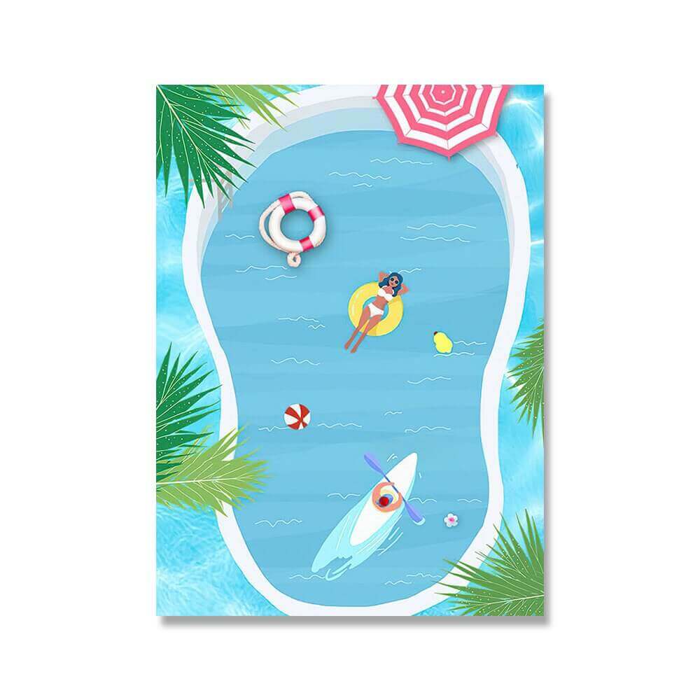 Affiche en toile PoP Art de piscine bleue