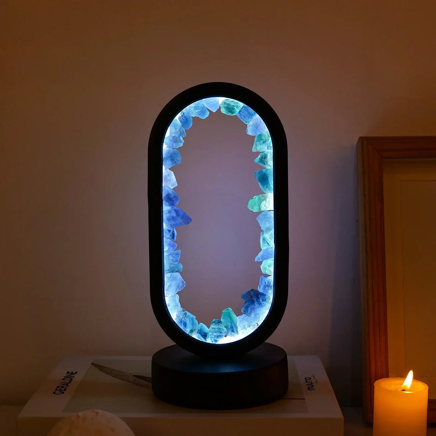 AuraViolette – Éclairage en Cristal Naturel pour Ambiance Relaxante