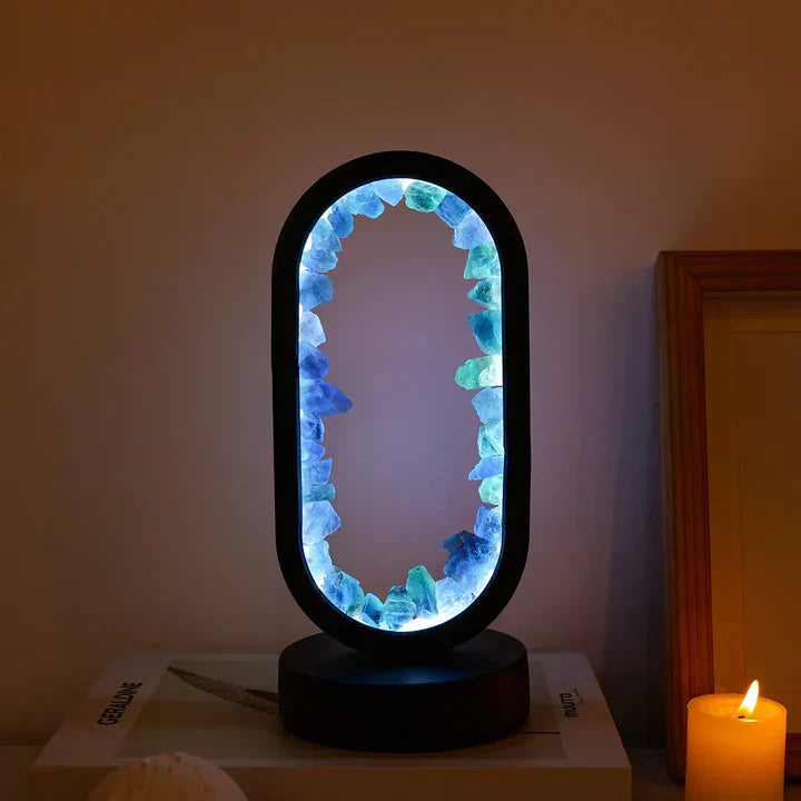 LAMPE de table MONDO, améthyste naturelle