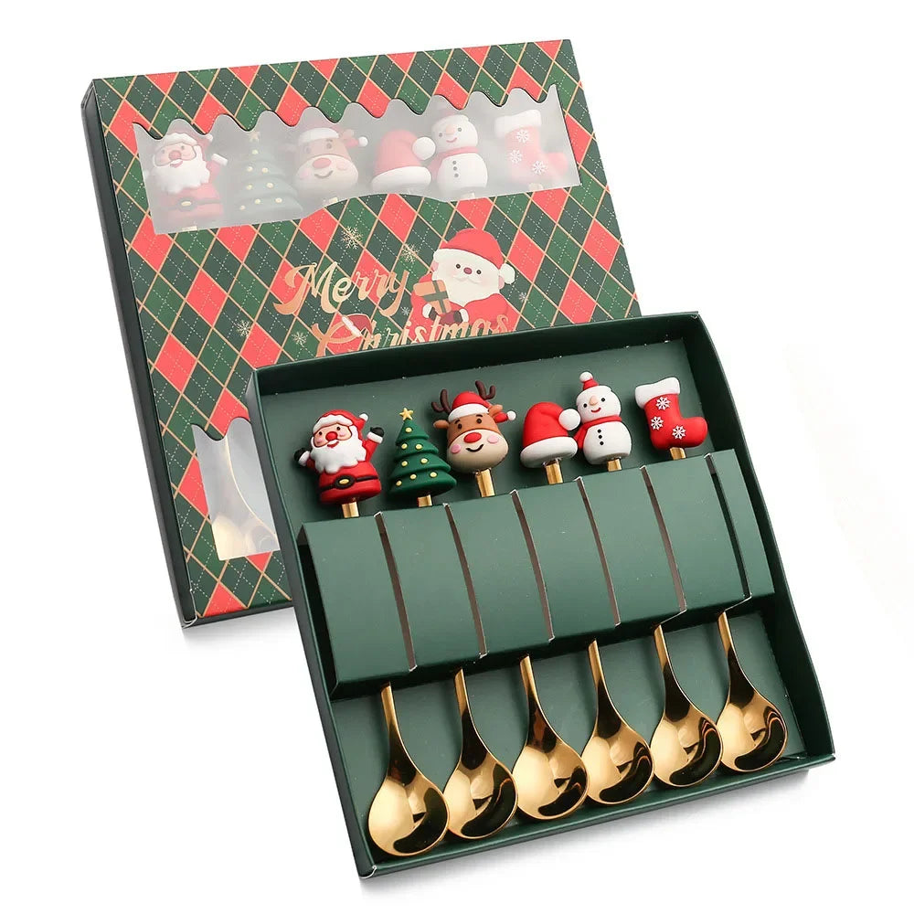 XmasSpoons – Ensemble de cuillères de Noël élégant pour tables de fête