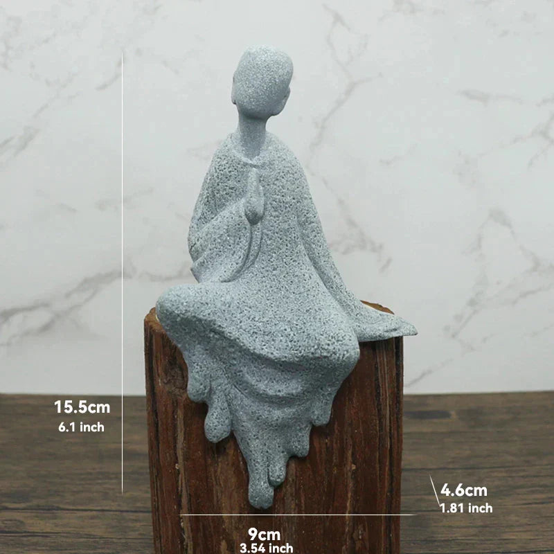 Floroux Ensemble de figurines Bouddha | Statues de moines méditatifs | Décoration de jardin Zen | Décoration de pleine conscience & Feng Shui pour la maison