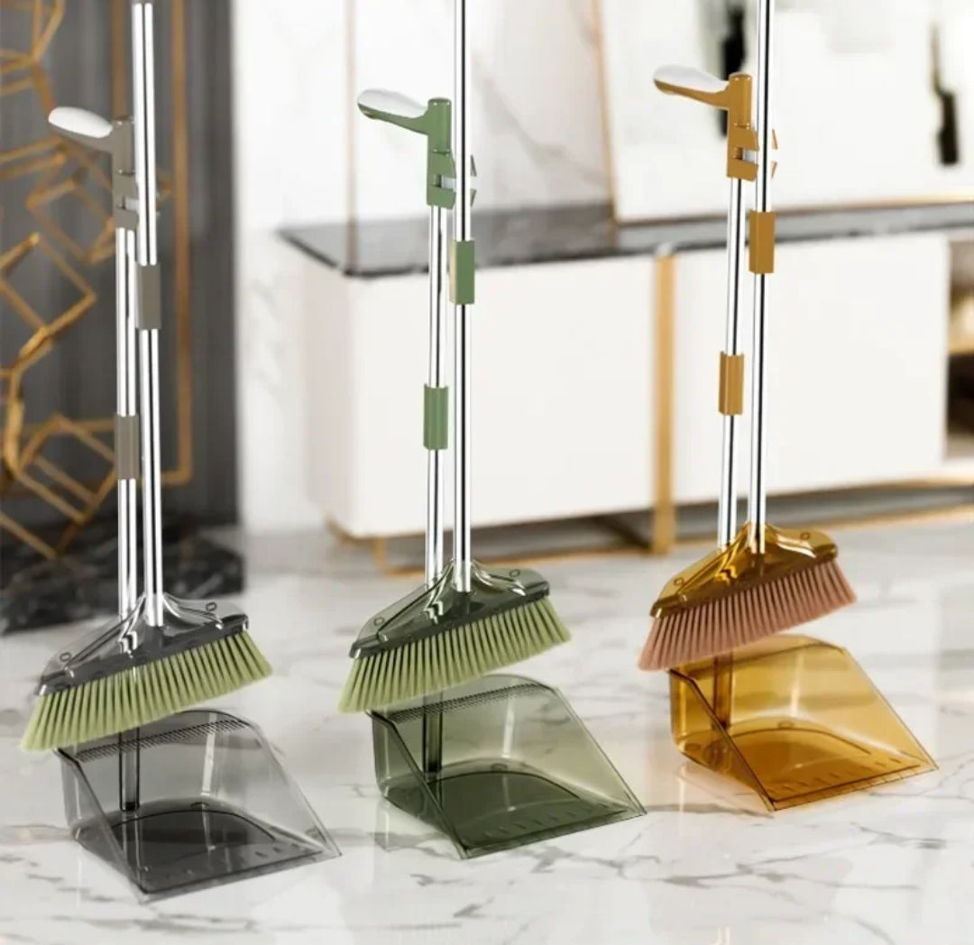 Brosse et pelle à poussière transparentes