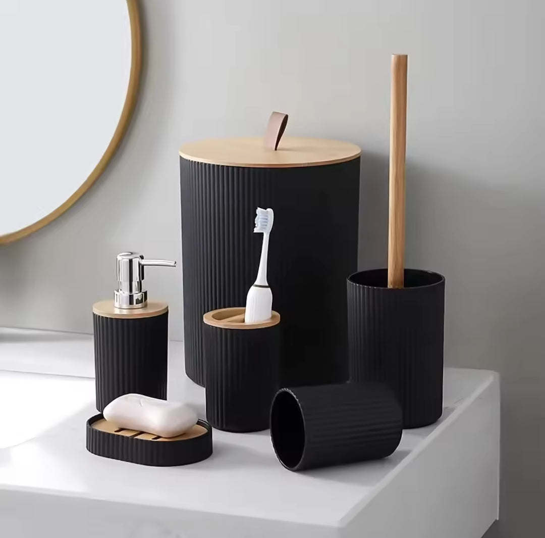 Set d'organisateur d'accessoires de salle de bains rond 6 pièces