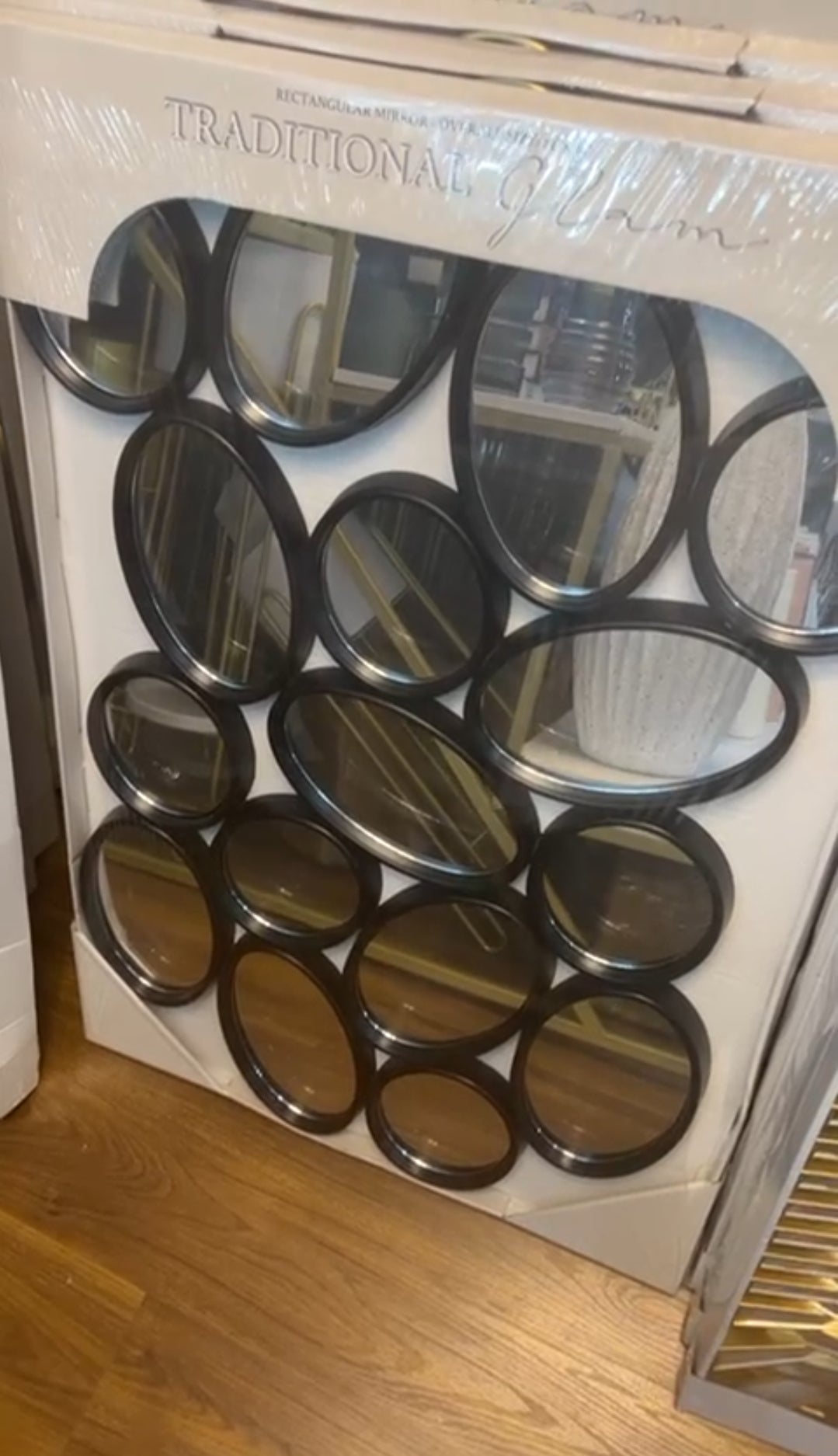 16 cercles miroir décor mural