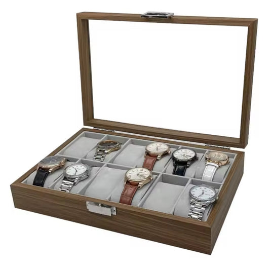 Organisateur de montres en bois 12 pièces