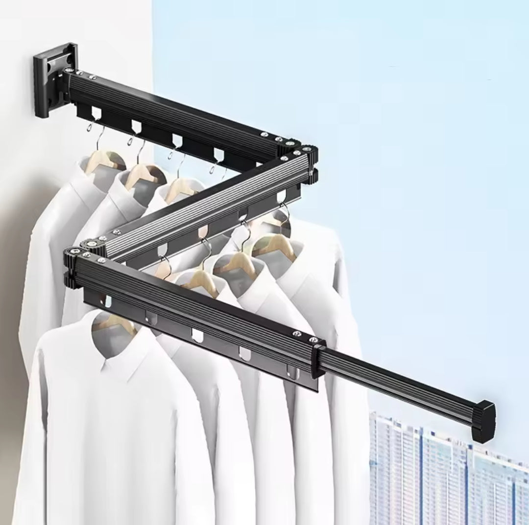 Hanger à vêtements de balcon rétractable NoirNov