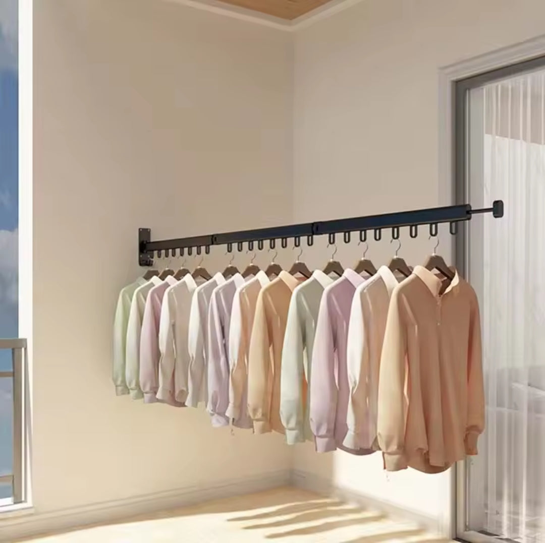 Hanger à vêtements de balcon rétractable NoirNov
