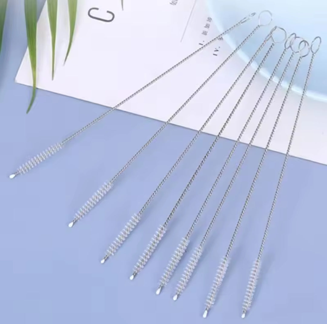 10pcs/ensemble Nettoyeurs de paille métalliques réutilisables