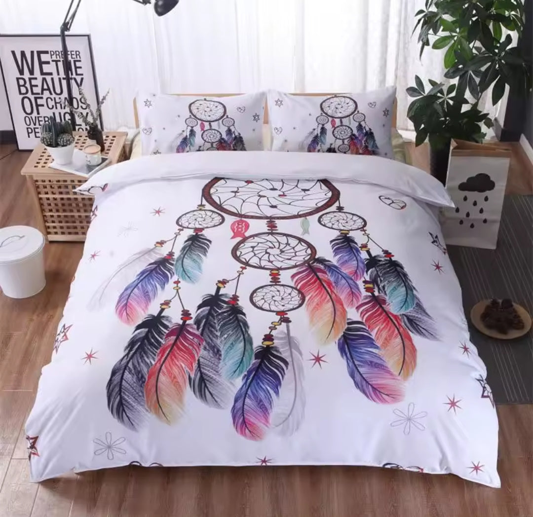 6*6/6*7 Couette liée avec drap et 2 taies d'oreiller
Double face