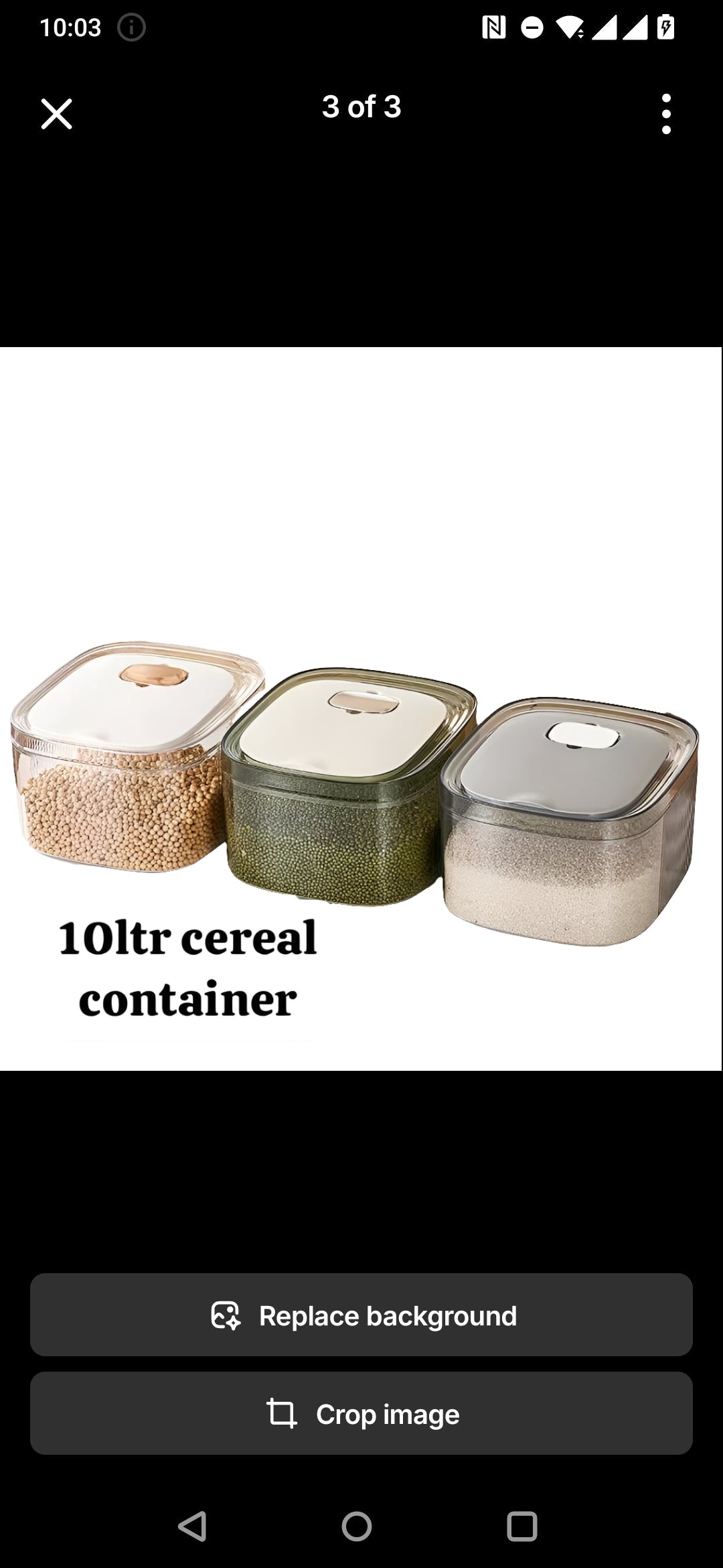 Conteneur empilable de riz/céréales 10L