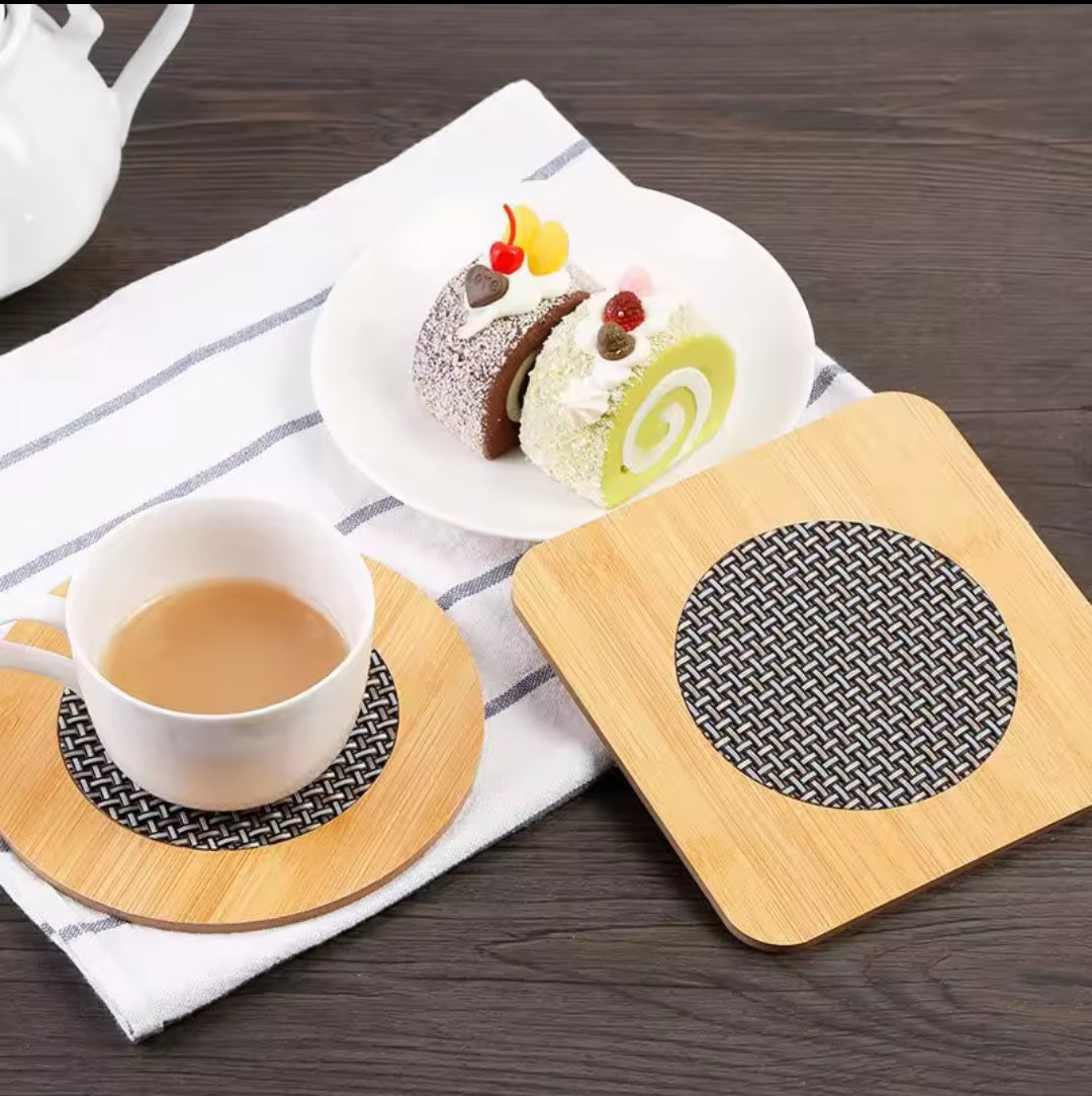 6Pc sous-verres en bois isolés
