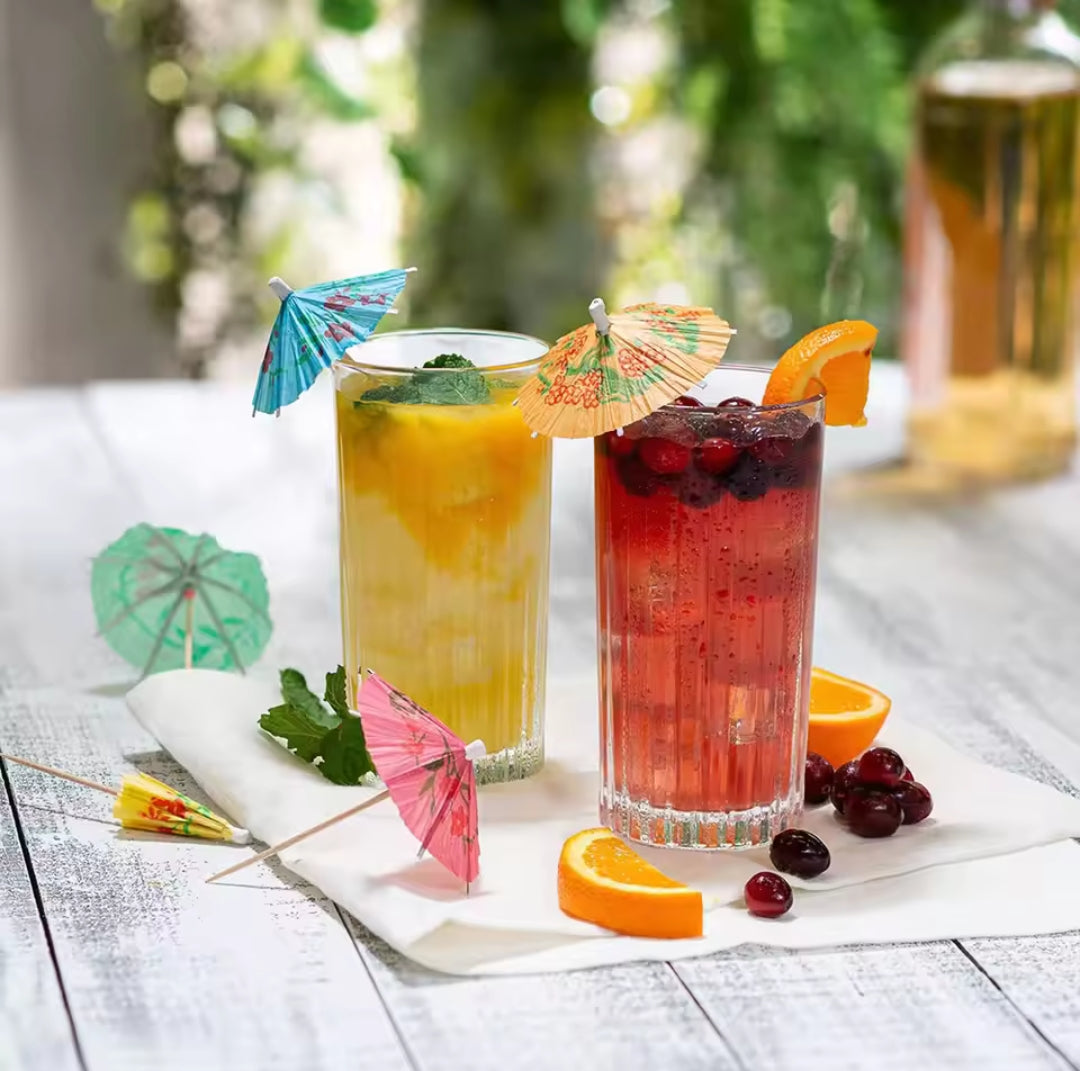 Verres à jus/eau ribbed de haute qualité