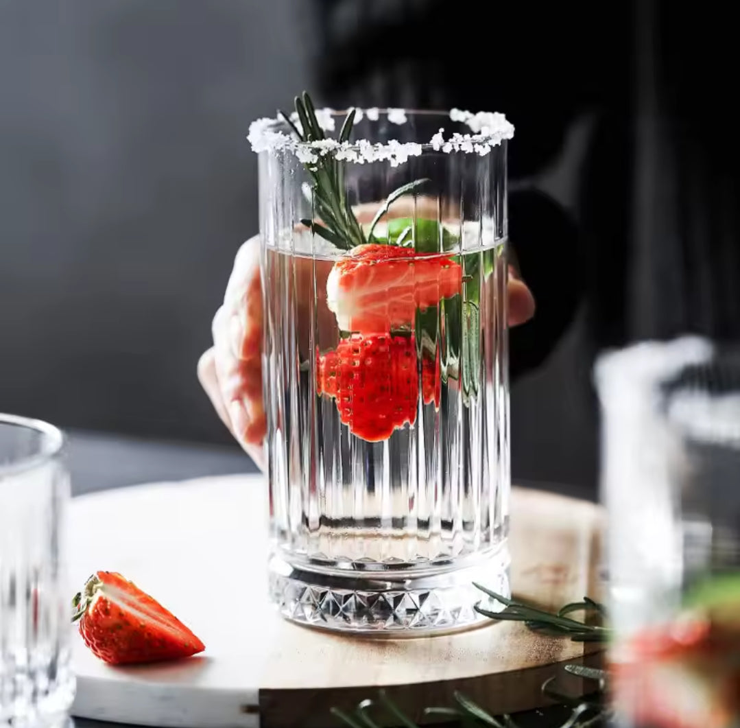 Verres à jus/eau ribbed de haute qualité